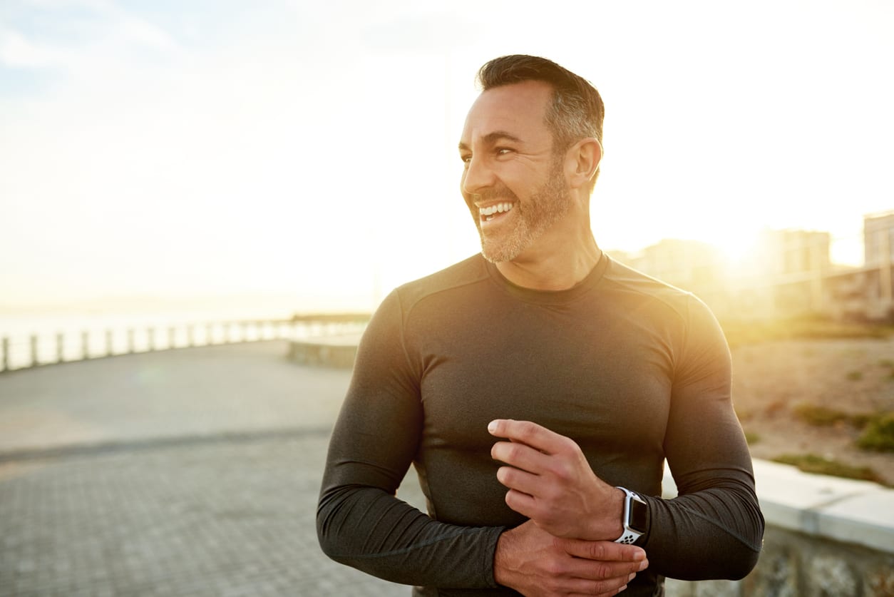 Confident man smiling
